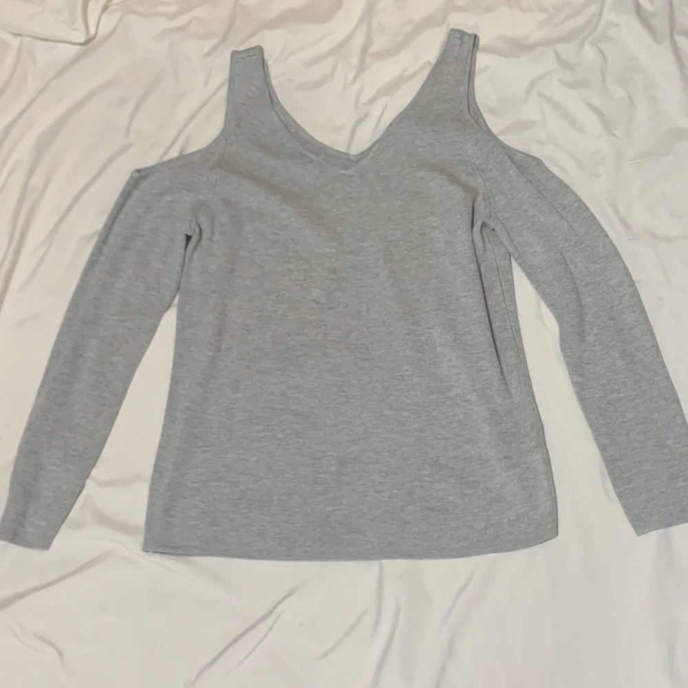 Banana Republic Gray Cold Shoulder Top
